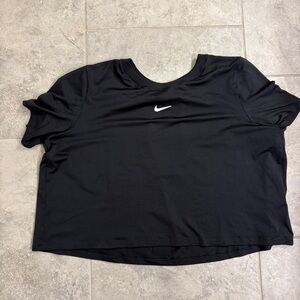 Nike Women's Black Crop Dry Fit Mesh